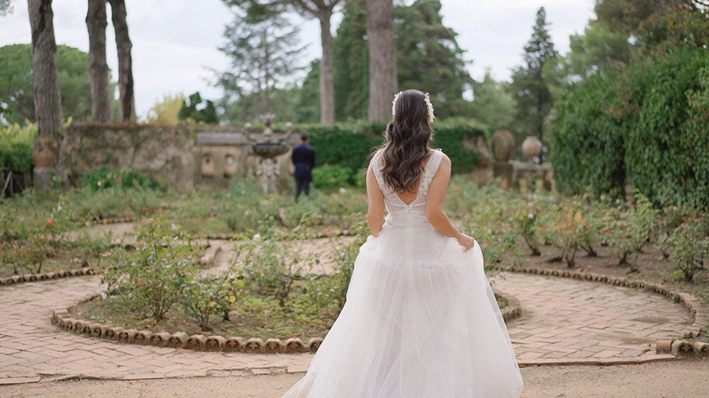 first look villa cimbrone ravello destination wedding videographer italy